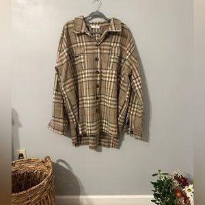 Flannel Shacket, 3X